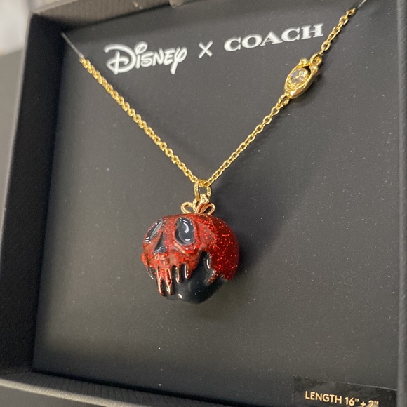 Disney X Coach Poison Apple Necklace Snow White Evil Queen Limited Rare Gold NWT - Picture 6 of 7